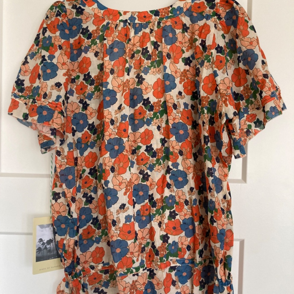 NWT Trovata Lorita Marina Floral Blouse Large - Picture 9 of 9